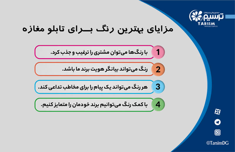 مزایای بهترین رنگ برای تابلو مغازه چیست ؟