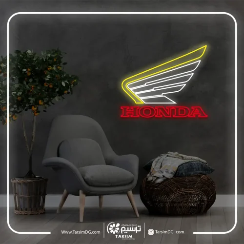 ساخت تابلو نئون هوندا در تابلوسازی ترسیم