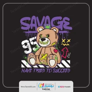 برچسب حرارتی لباس خرس