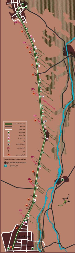 نقشه مسیر پیاده روی اربعین  1404