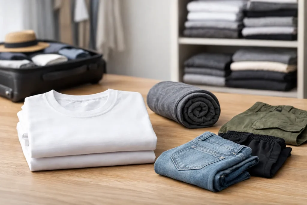 چگونه تیشرت را تا کنیم تا چروک نشود؟ 1 چگونه تیشرت را تا کنیم تا چروک نشود؟