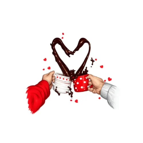 برچسب حرارتی طرح عاشقانه