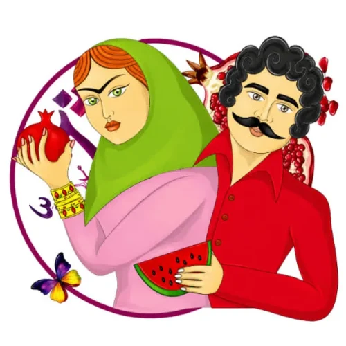 برچسب حرارتی طرح شب یلدا