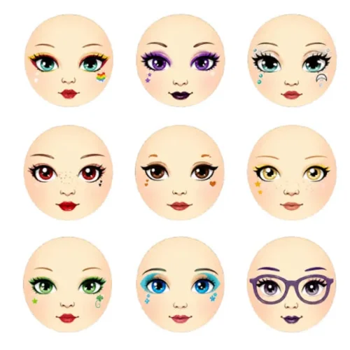 برچسب حرارتی طرح چشم و چهره عروسکی