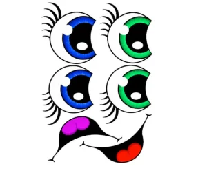 برچسب حرارتی طرح چشم و چهره عروسکی