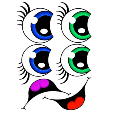 برچسب حرارتی طرح چشم و چهره عروسکی